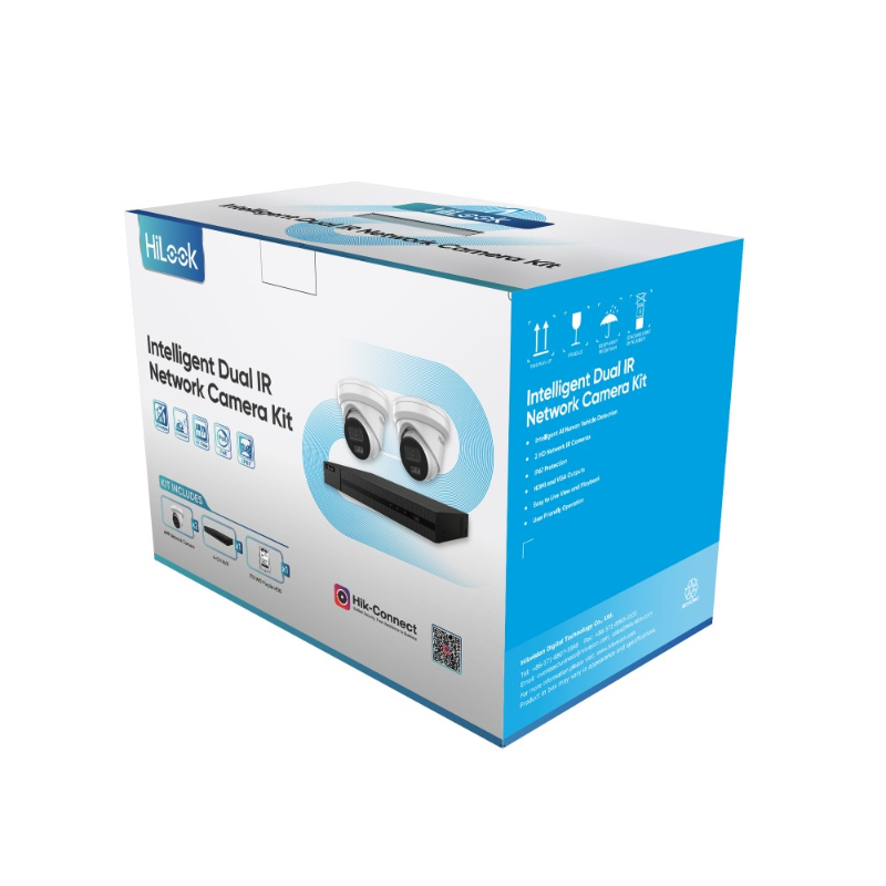 Hilook 2x4 6MP Kit, 2x HIL-IPC-T262HMU, 1x HIL-104MHC4P-1TB