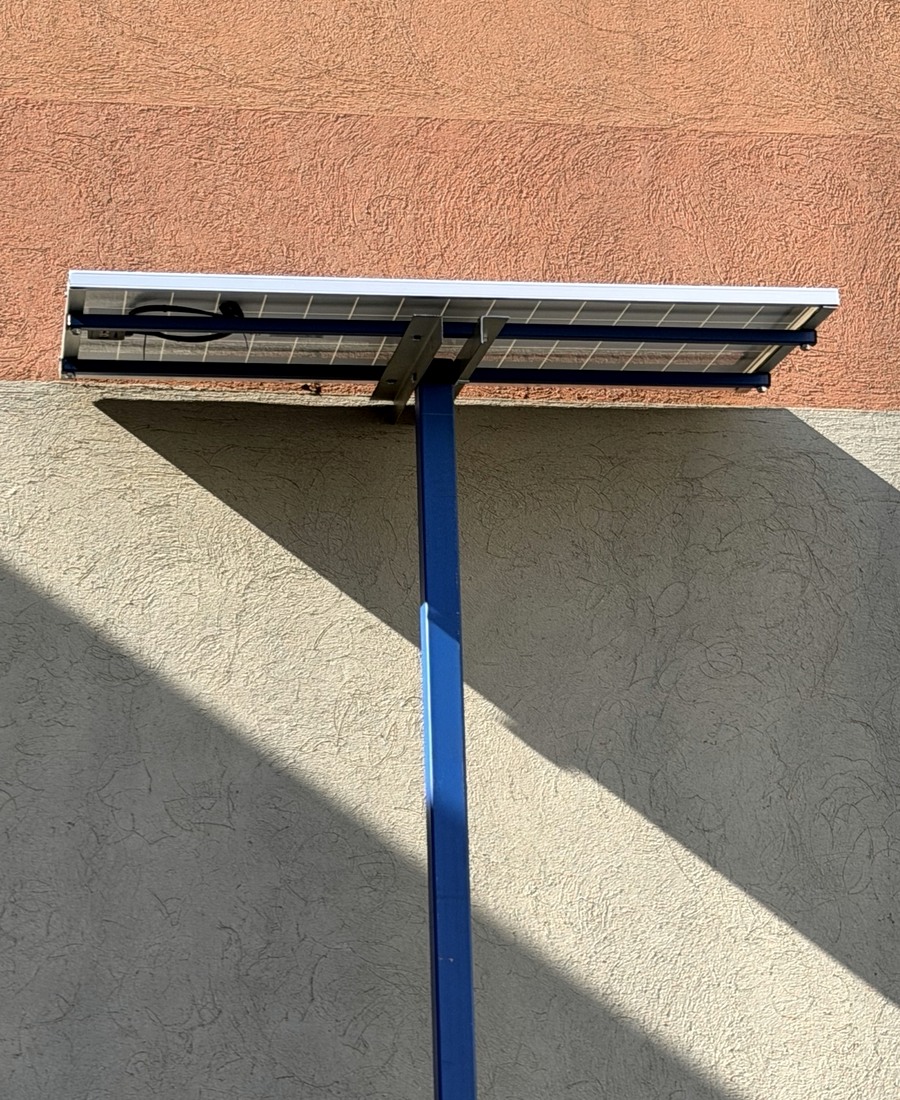 Sectronics two-piece pole and solar mounting system during development