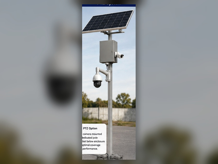 Illustrative PTZ Sectronics Solar CCTV configuration